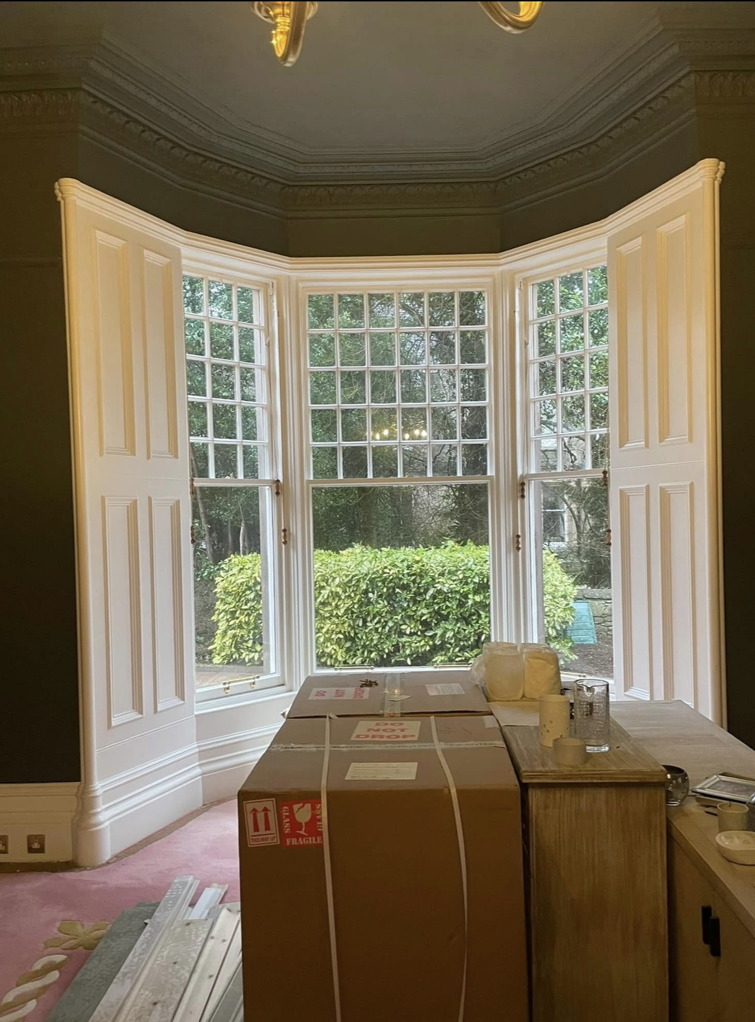 Large painted room with open window